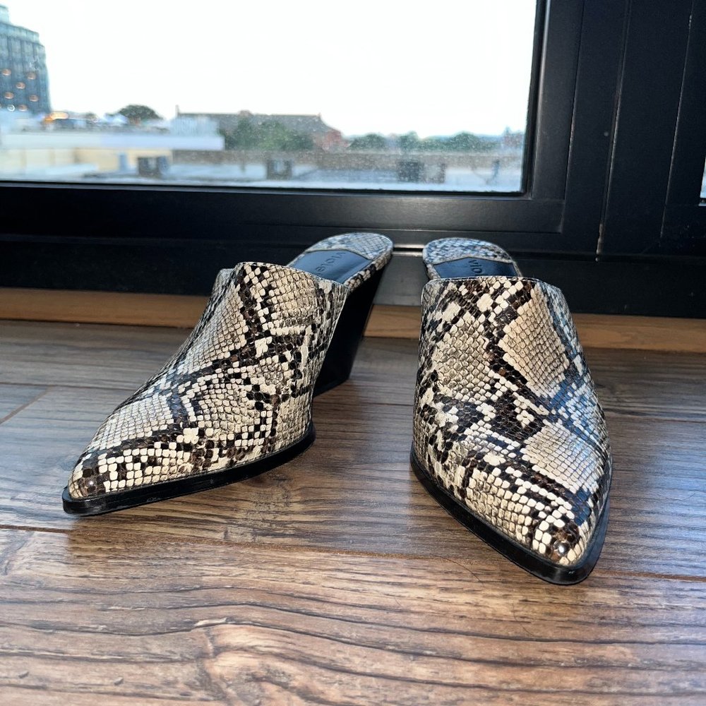 Mango Python Heeled Mules Size 8.5 (Sold Out)